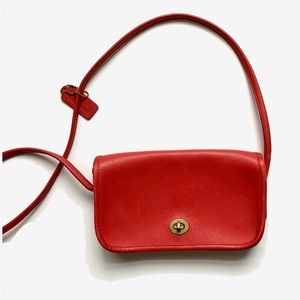 Coach Vintage Red Leather City Bag